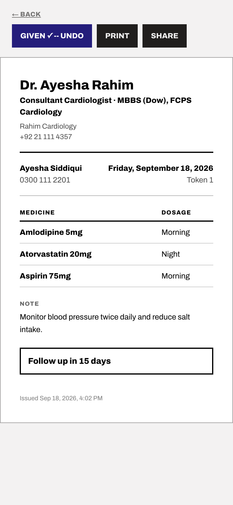 Pharmacy prescription